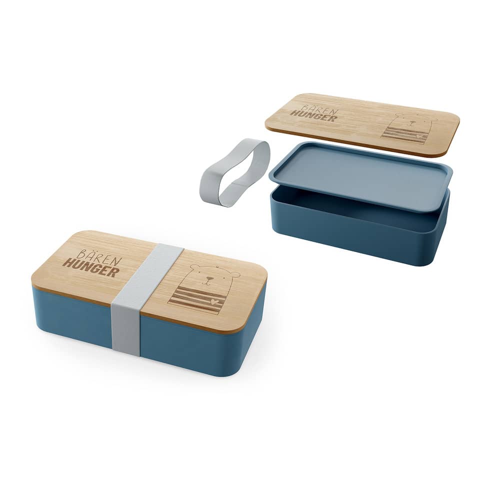 Brotbox Bär Bärenhunger - 500 ml, grau