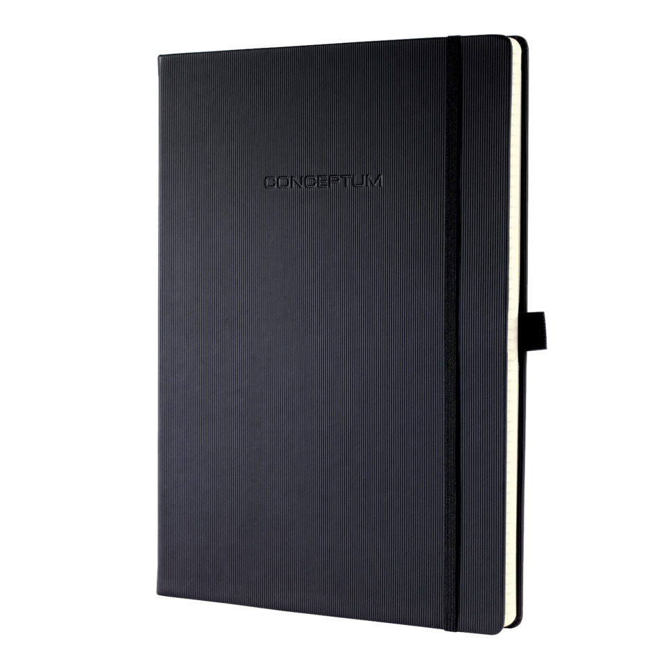 Notizbuch Conceptum - ca. A4, liniert, 194 Seiten, schwarz, Hardcover