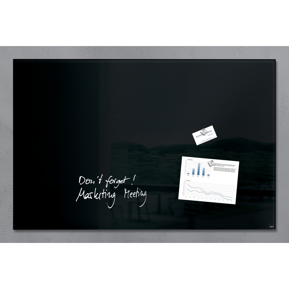 Glas-Magnetboard Artverum - schwarz, 100 x 65 cm