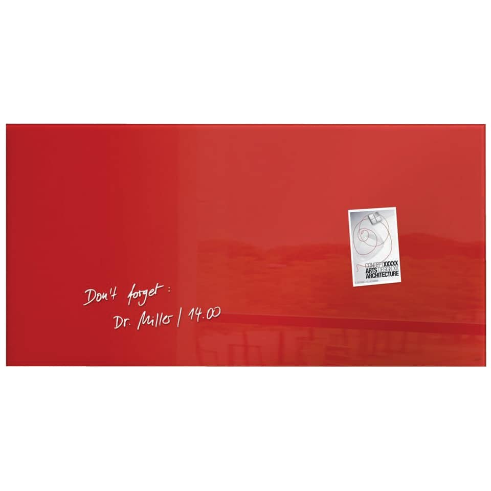 Glas-Magnetboard Artverum - rot, 91 x 46 cm