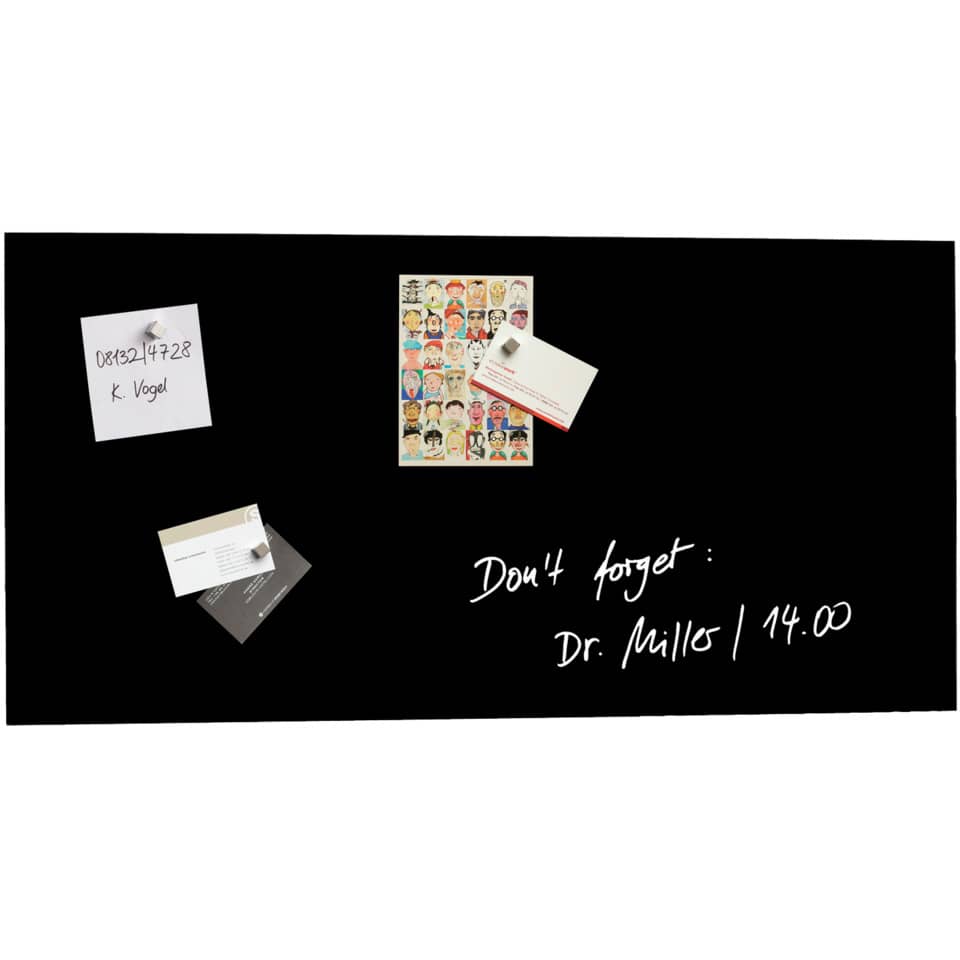 Glas-Magnetboard Artverum - schwarz, 91 x 46 cm