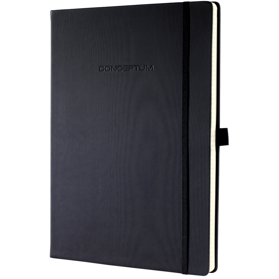 Notizbuch Conceptum - A4+, liniert, 194 Seiten, schwarz, Hardcover