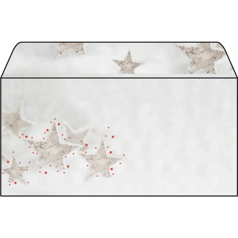 Weihnachts-Umschlag "Chirstmas Timber" - DIN lang (110x220 mm), 25 Umschläge