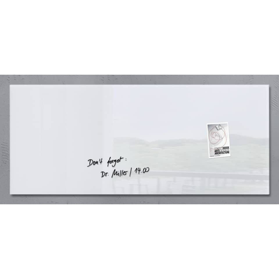 Glas-Magnetboard Artverum - super-weiß, 130 x 55 cm