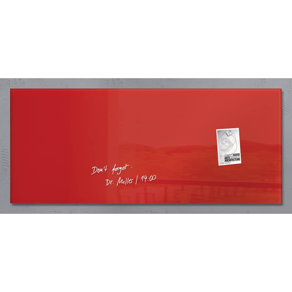 Glas-Magnetboard Artverum - rot, 130 x 55 cm