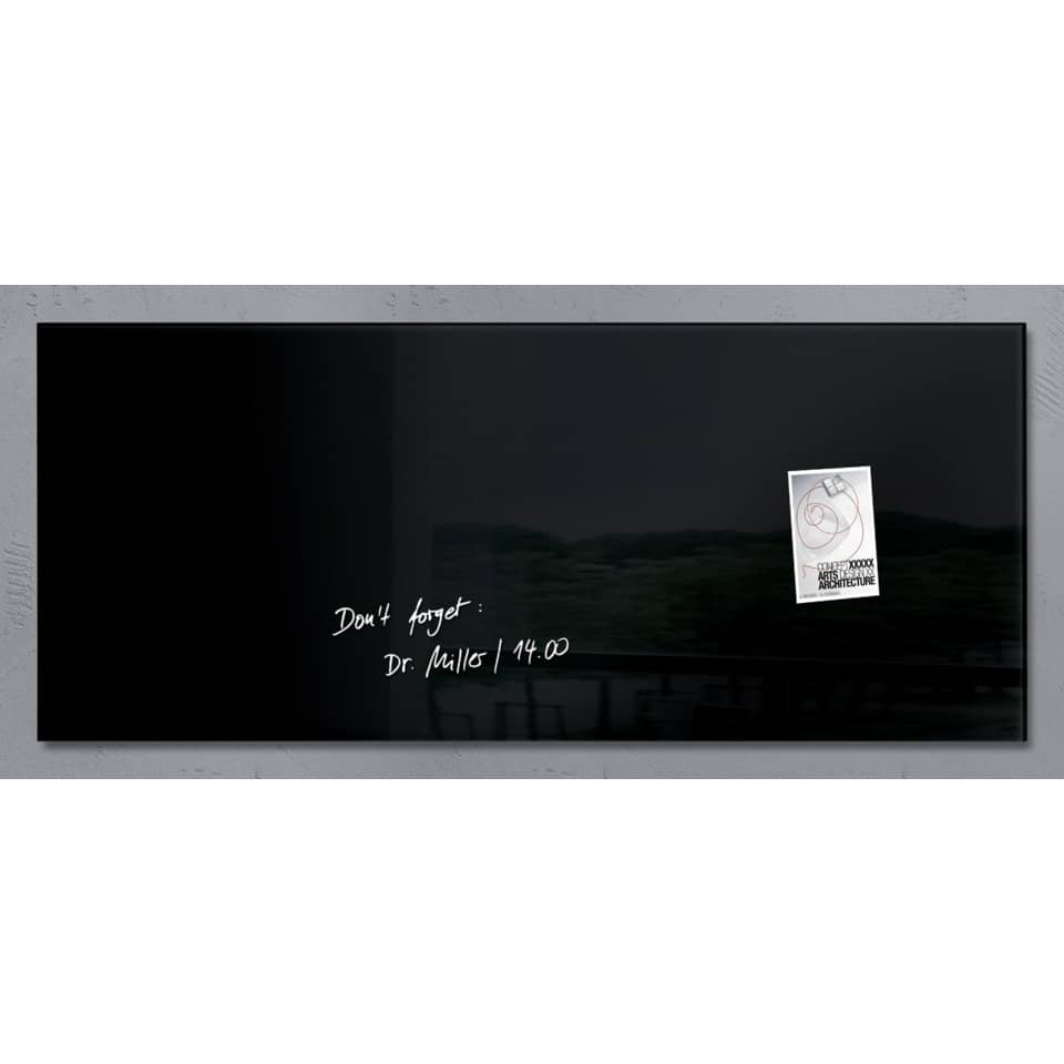 Glas-Magnetboard Artverum - schwarz, 130 x 55 cm