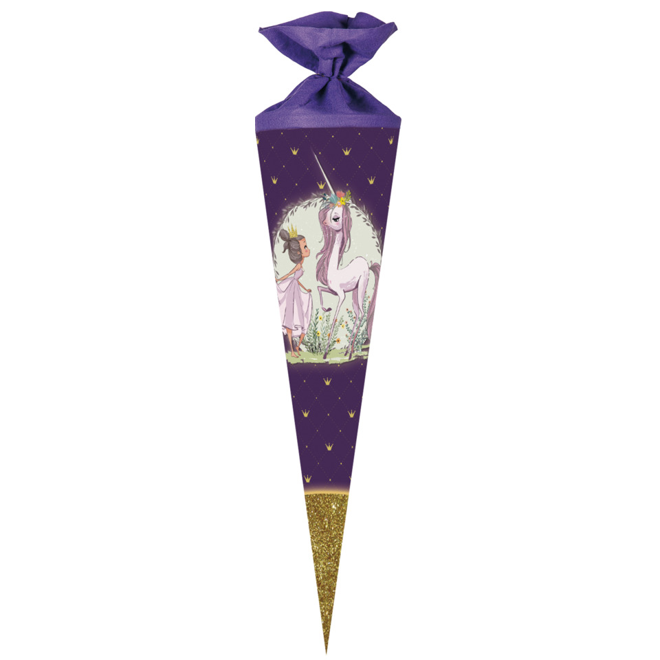 Schultüte Einhorn Prinzessin - rund, 70 cm