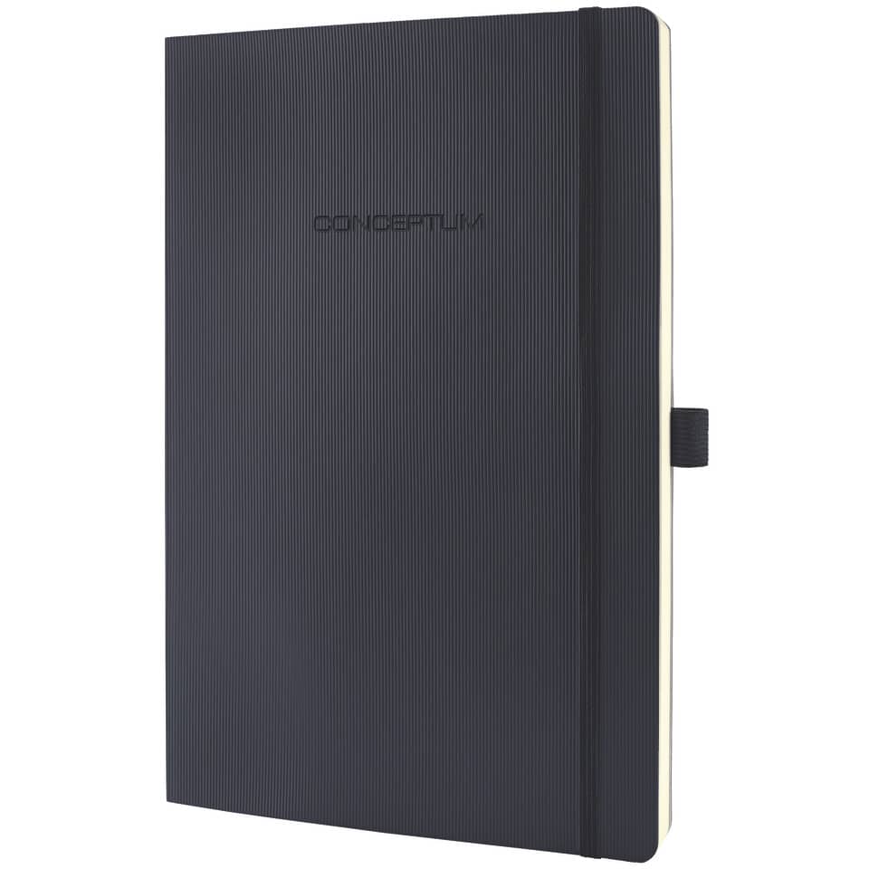 Notizbuch Conceptum - ca. A4, liniert, 194 Seiten, schwarz, Softcover