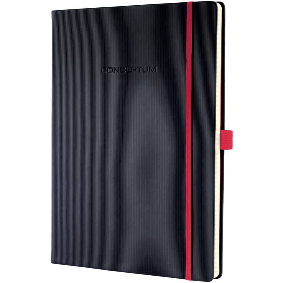 Notizbuch Conceptum Red Edition - ca. A4, kariert, schwarz, Hardcover