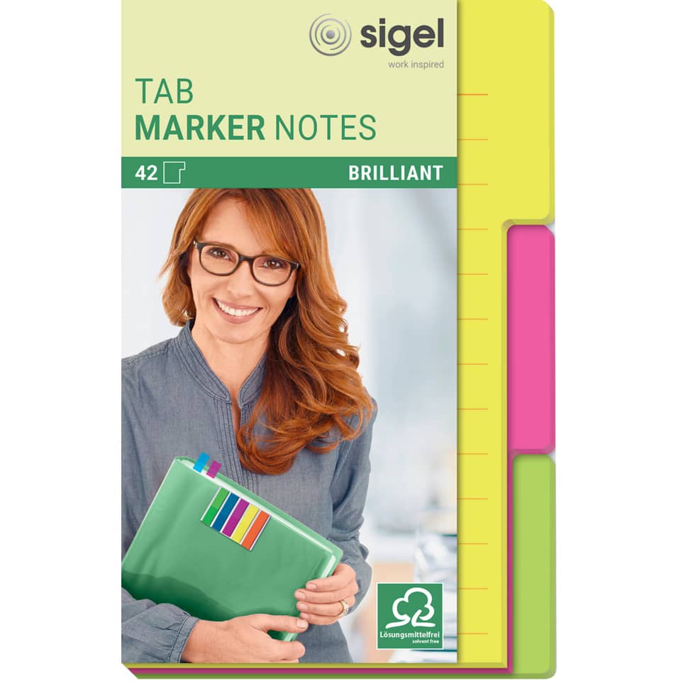 Haftnotizblock - 98 x 148 mm, 3 Registertab, 42 Blatt