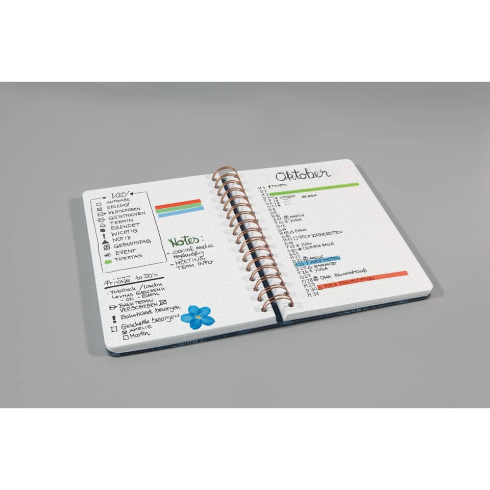 Spiral-Notizbuch Jolie® - ca. A5, punktkariert, 120 Seiten, Sweet Dots