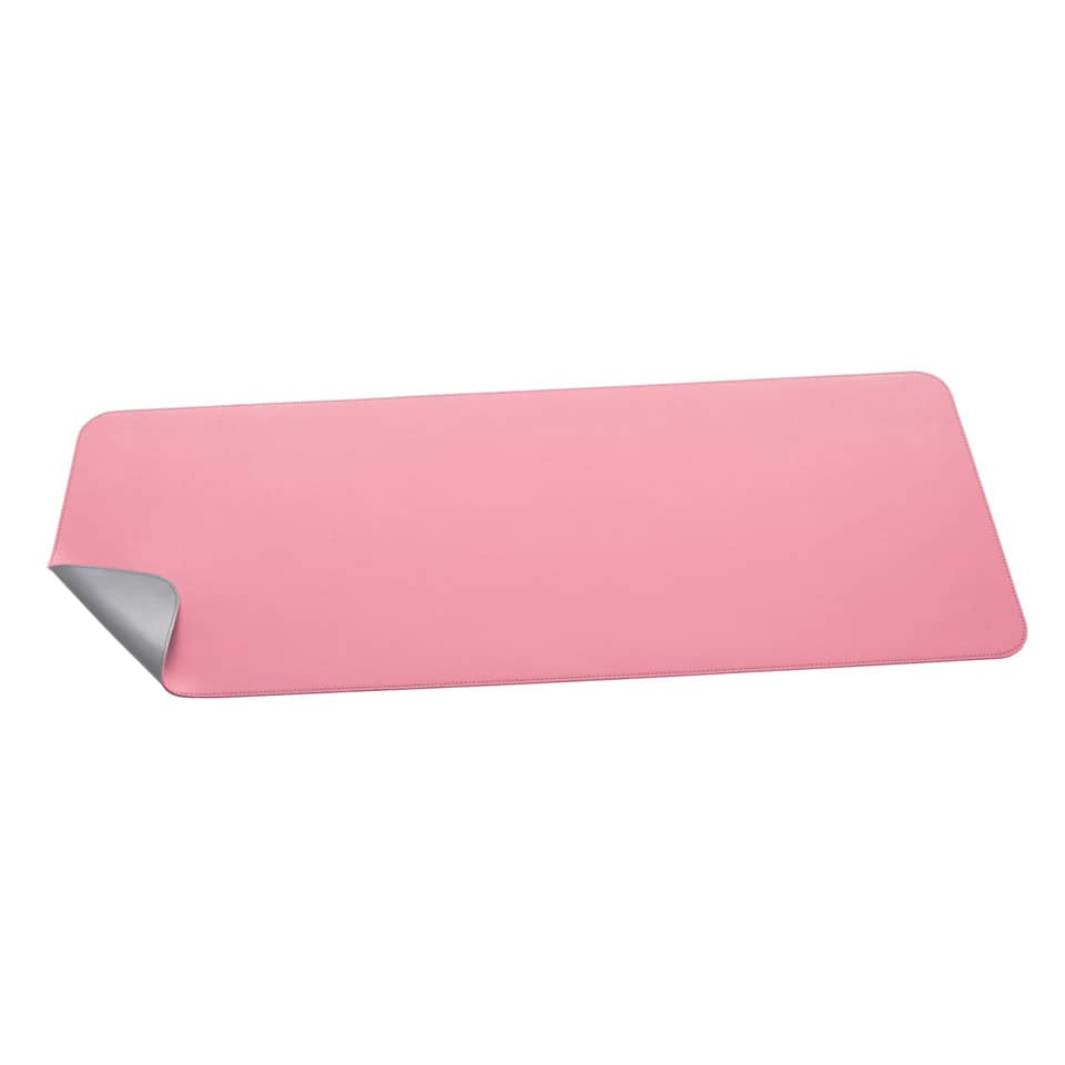 Schreibunterlage Lederimitat - 80 x 30 cm, einrollbar, doppelseitig nutzbar, rosa/silber