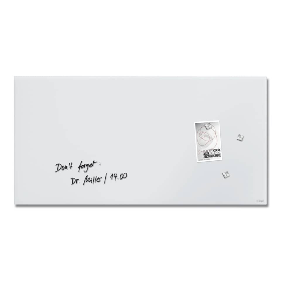 Glas-Magnetboard Artverum matt - super-weiß, 91 x 46 cm
