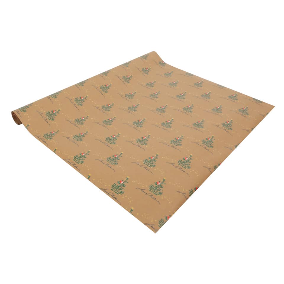 Weihnachts-Geschenkpapier Christmas with apples, 50cmx5m, 100g/m², natur