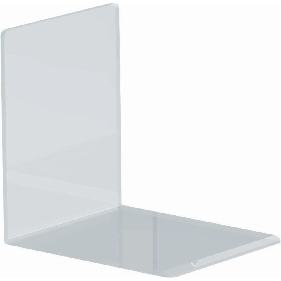 Acryl Buchstütze - 80 x 100 x 100 mm, glasklar, 2er Pack
