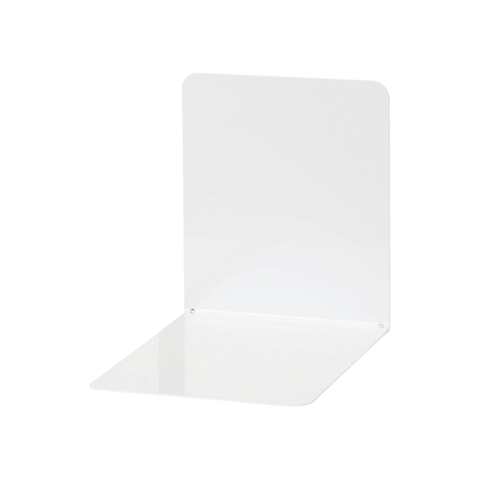 Buchstützen aus Metall, breit, 120 x 140 x 140 mm, weiß, Pack mit 2 Stück