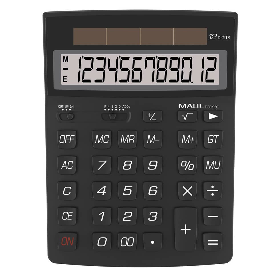 Tischrechner Solar ECO 950 - 12-stellig, schwarz