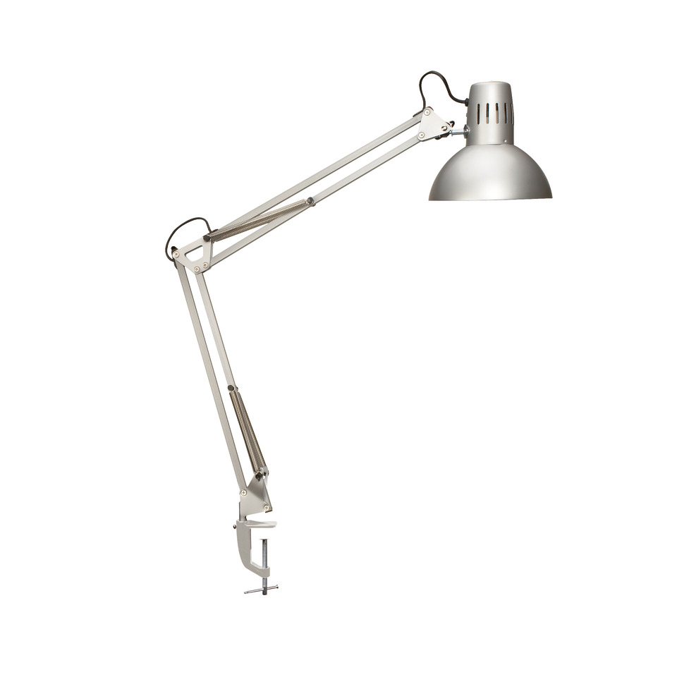LED-Tischleuchte MAULstudy, Klemme inkl. Leuchtmittel E27, silber