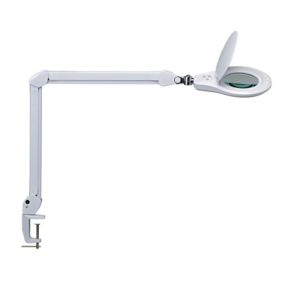 LED-Leuchtenlupe MAULsource, Klemmfuß, dimmbar, 6.5000 Kelvin, weiß