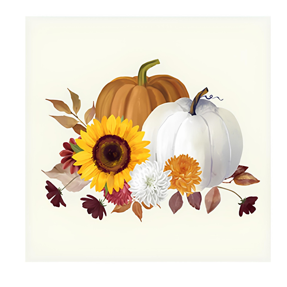 Motivserviette Pumpkin blanc de blanc, 33 x 33 cm, 3-lagig, 20 Stück