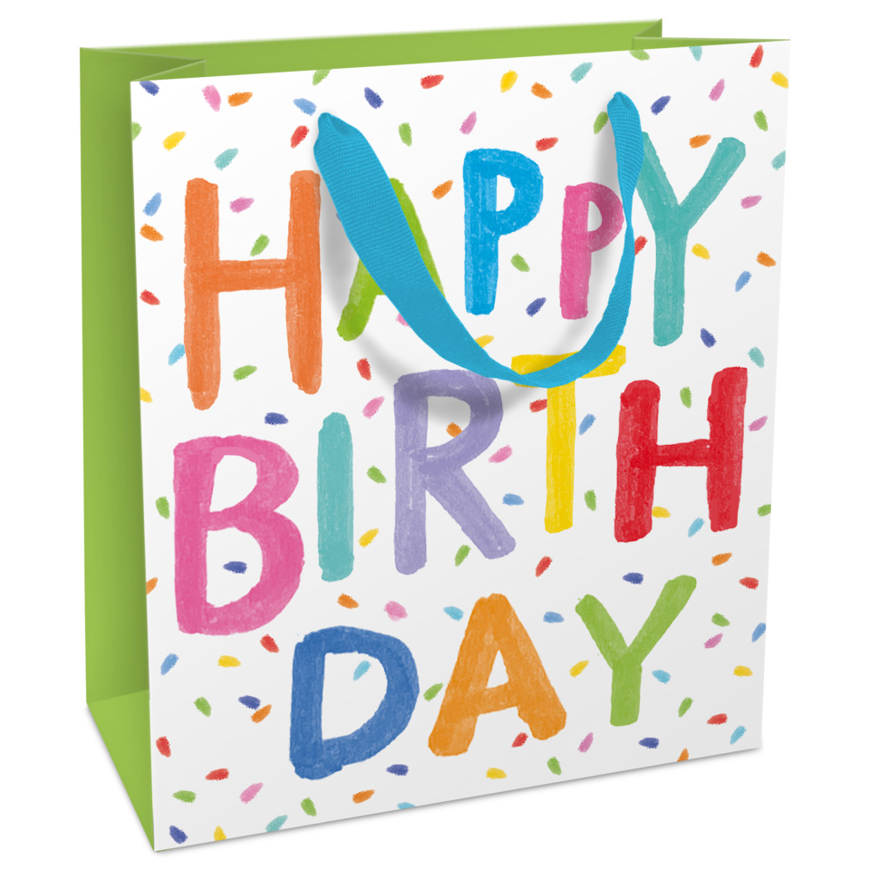 Geschenktragetasche Geburtstag, 21 x 18 x 8 cm