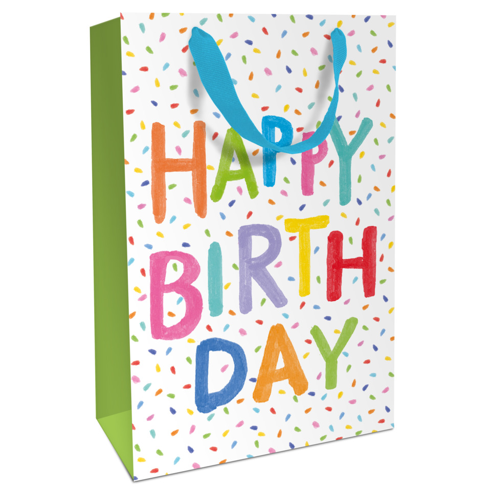 Geschenktragetasche Geburtstag, 36 x 24 x 13 cm