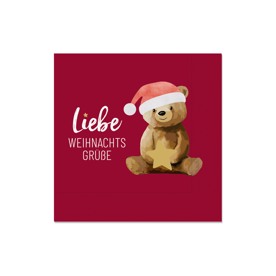 Weihnachts-Zelltuchserviette Lovely Christmas - Elch, 33 x 33 cm, 3-lagig, 20 Stück