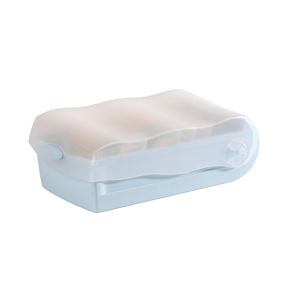 Karteibox CROCO DIN A7 quer, für 900 Karten, transluzent-pastellblau