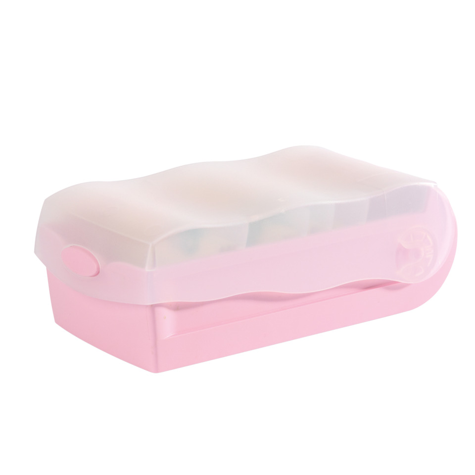 Karteibox CROCO DIN A7 quer, für 900 Karten, transluzent-pastellrosa