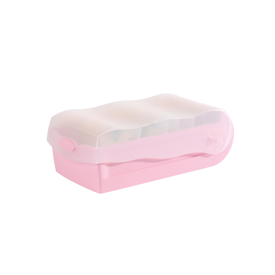 Karteibox CROCO DIN A8 quer, für 500 Karten, transluzent-pastellrosa