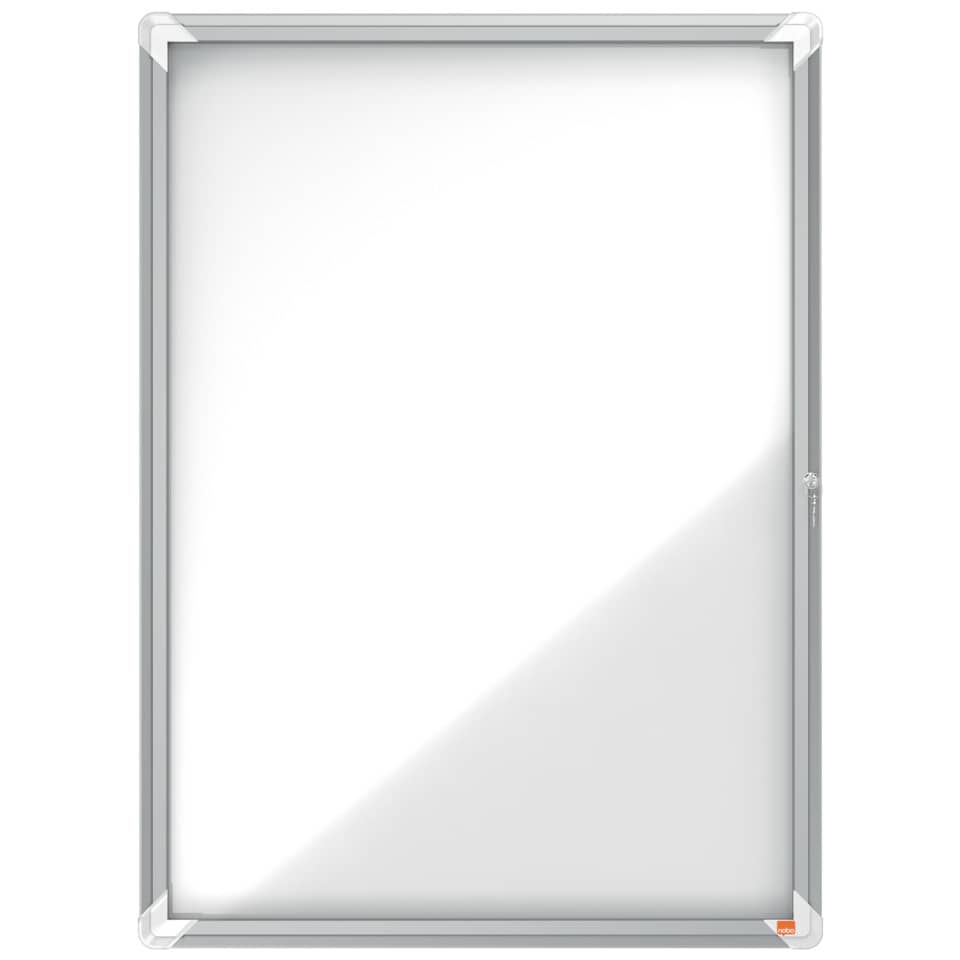Schaukasten mit Klapptür - 9x A4, 70,8 x 96,6 x 4,3 cm, weiß, magnethaftend