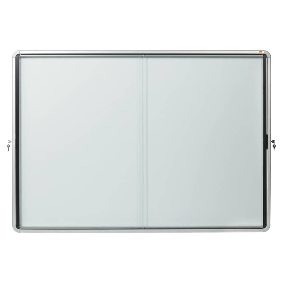 Schaukasten mit Schiebetür - 18x A4, 135,2 x 96,7 x 6,3 cm, weiß, magnethaftend