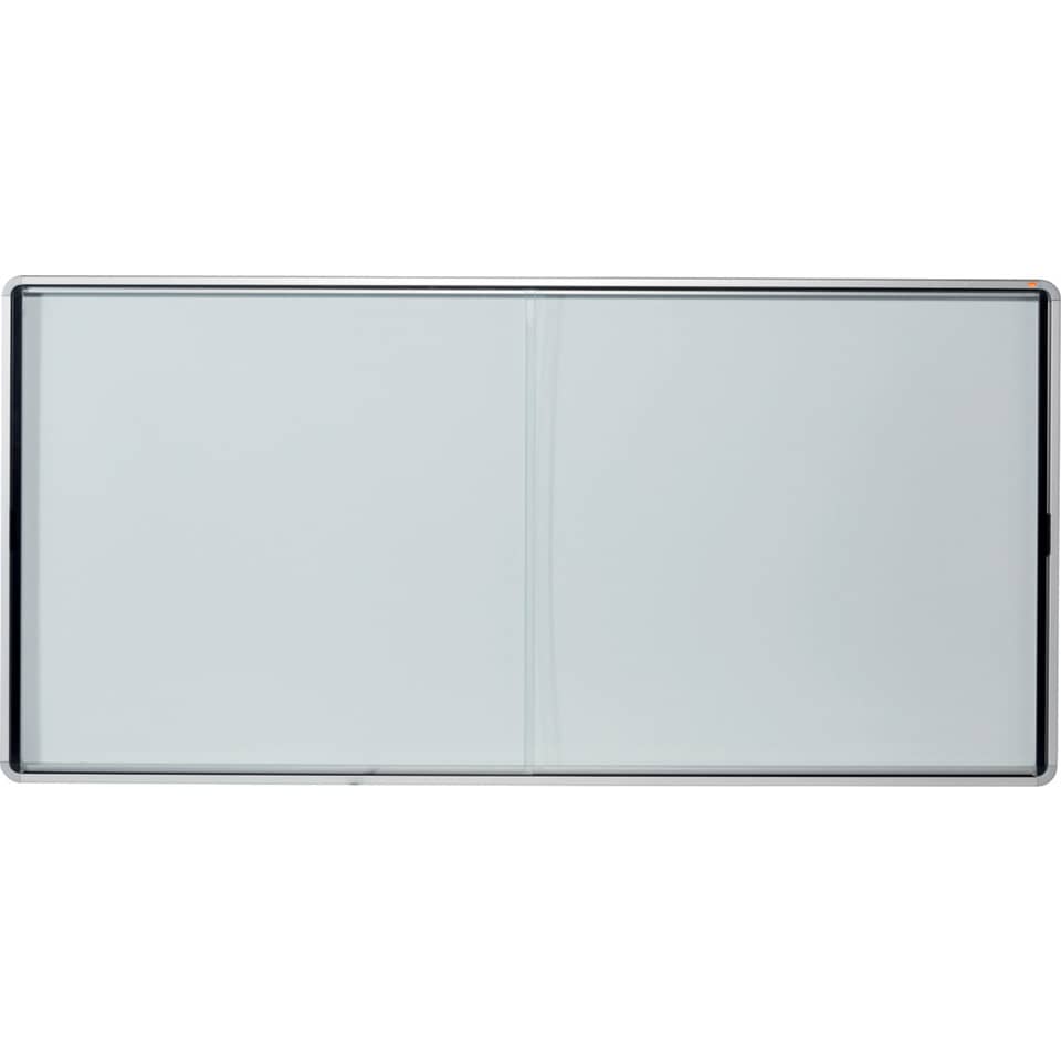 Schaukasten mit Schiebetür - 27x A4, 199,7 x 96,7 x 6,3 cm, weiß, magnethaftend