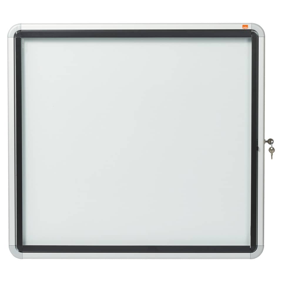 Schaukasten mit Klapptür - 6x A4, 70,8 x 66,7 x 4,3 cm, weiß, magnethaftend