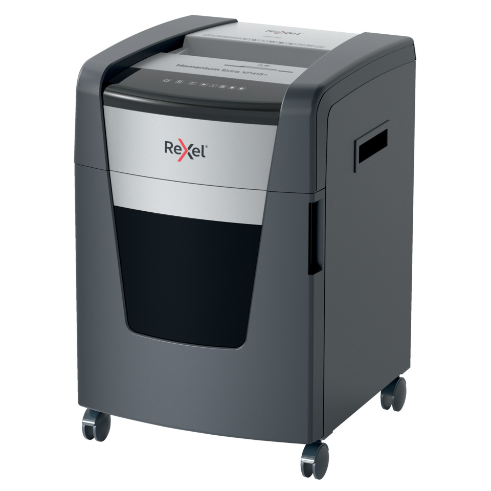 Aktenvernichter Momentum Extra XP418+ - P-4 Partikelschnitt, 18 Blatt, schwarz