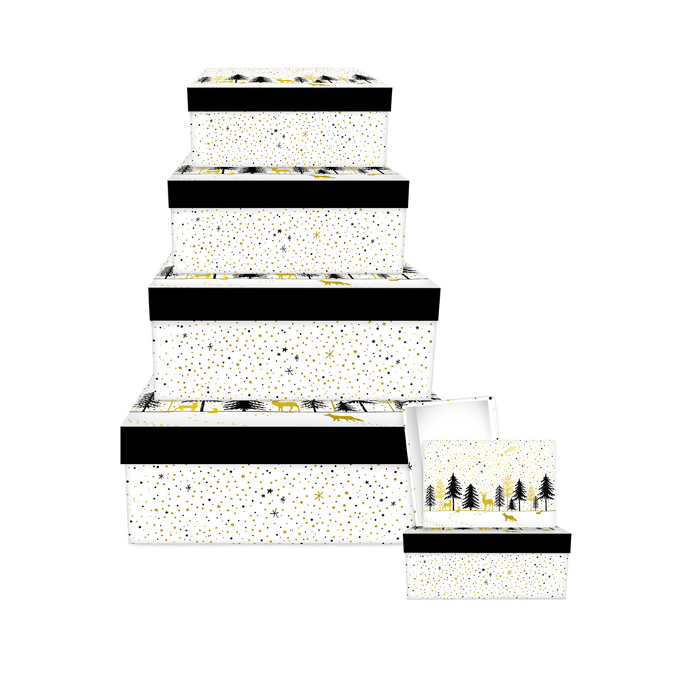Weihnachts-Geschenkkarton Modern Wintertime, 6-teilig