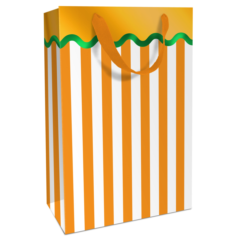 Geschenktragetasche Adria, 36 x 26 x 13 cm, weiß/orange