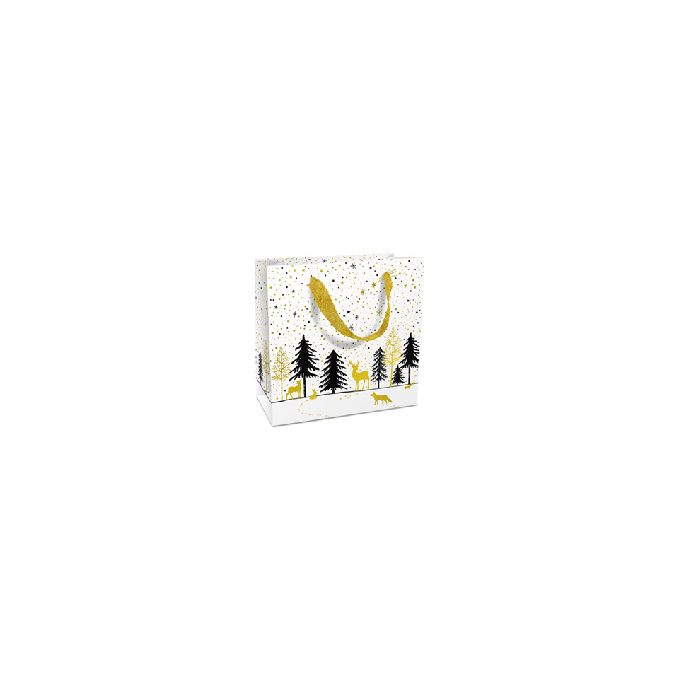 Weihnachts-Geschenktragetasche Modern Wintertime, 17 x 17 x 8 cm
