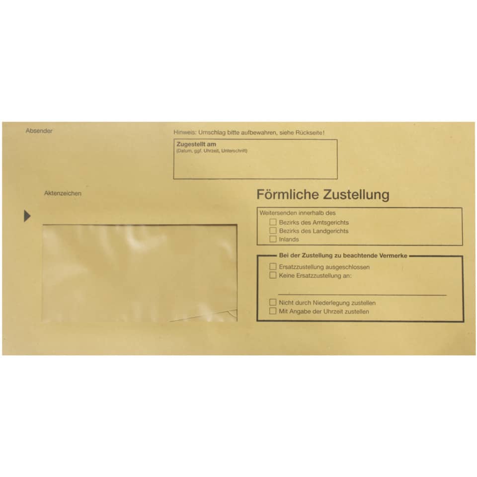 Zustellungsumschlag innerer DIN Lang - mit Sichtfenster, 80g/qm, 100 Stück