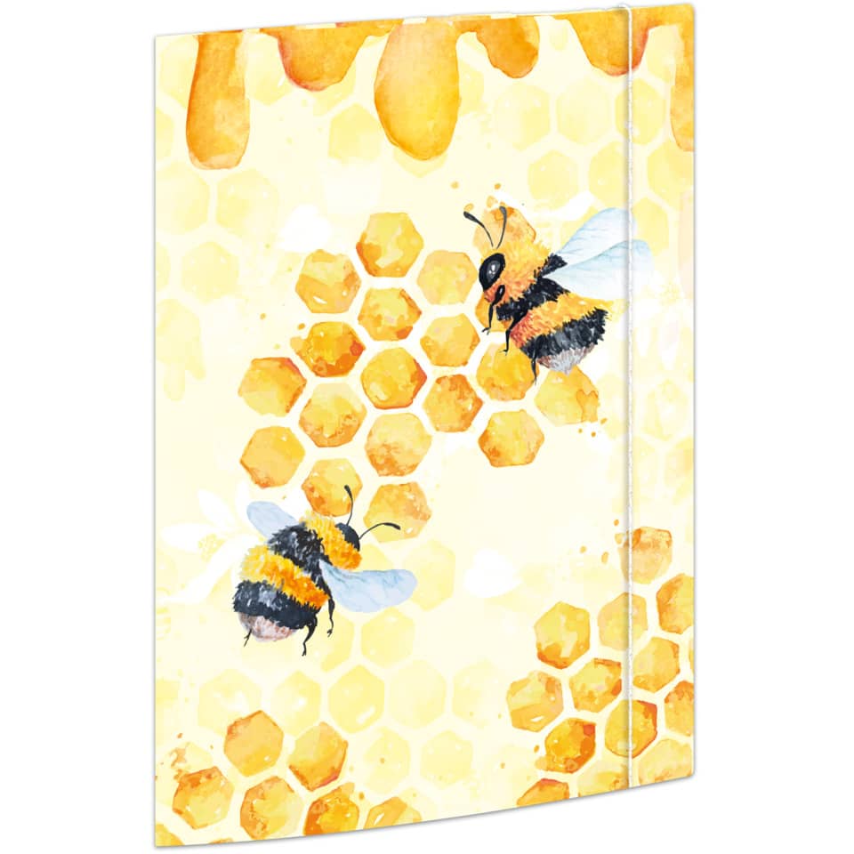 Zeichenmappe Honey - A4, 3 Klappen mit Gummizug, Karton