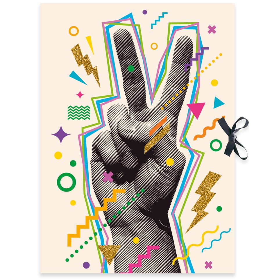 Zeichenmappe Pop Art - A2, 3 Klappen, Verschlussband, Karton