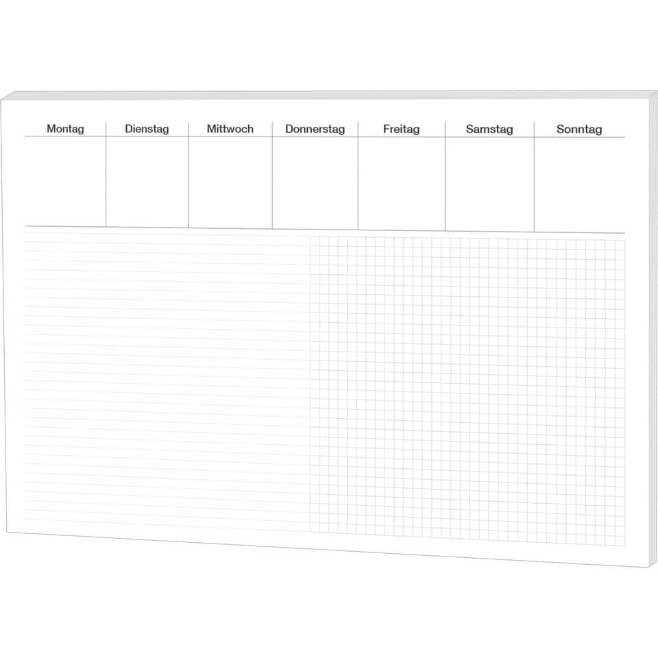 Schreibunterlage Office - 48 x 33 cm, kariert/liniert, 30 Blatt