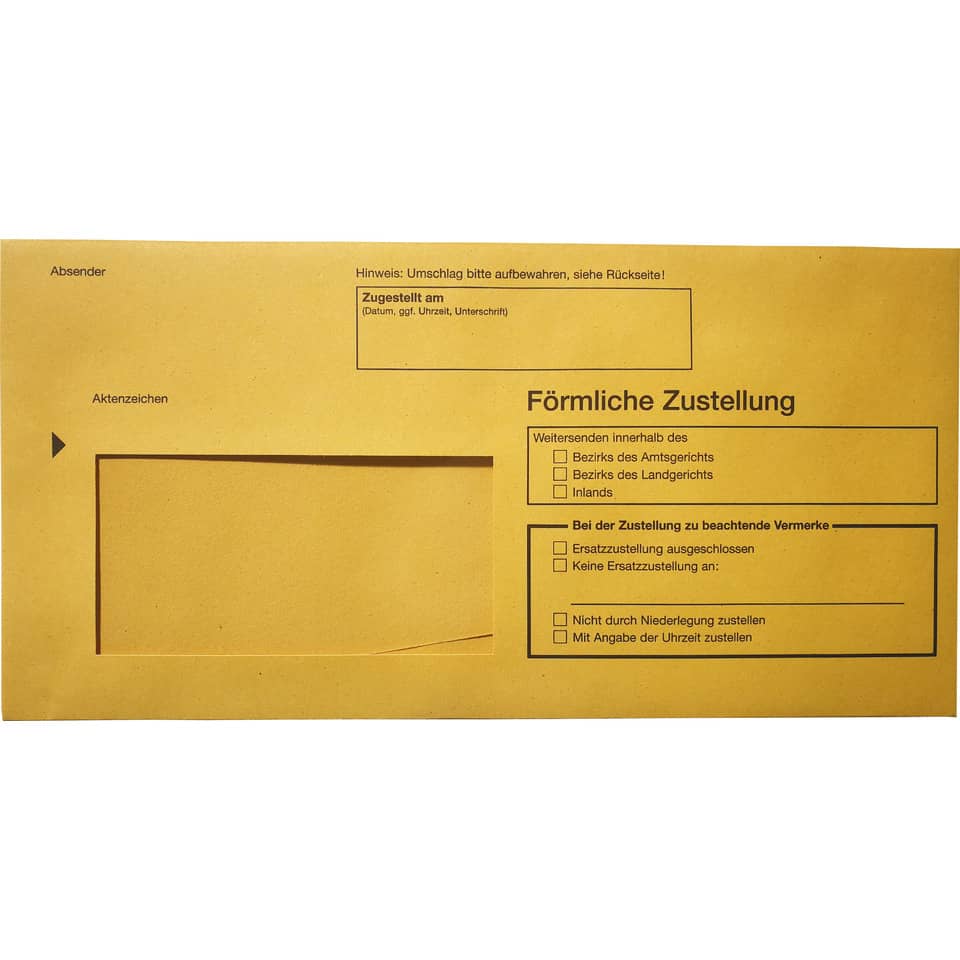 Zustellungsumschlag innerer DIN Lang - mit Sichtfenster, 80g/qm