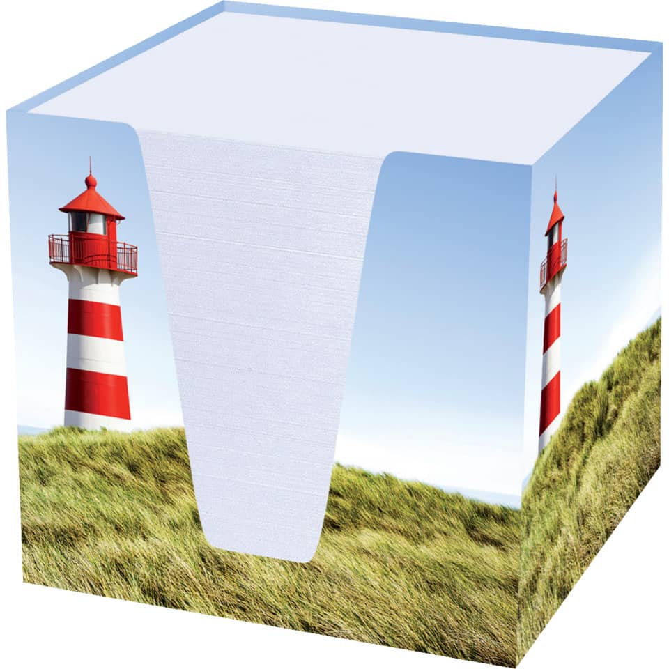 Notizklotz Leuchtturm - 900 Blatt, 70 g/qm, weiß, 92 x 92 x 92 mm