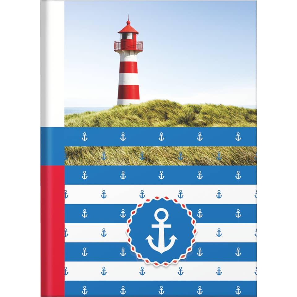 Notizbuch Maritim - A5, kariert, 96 Blatt