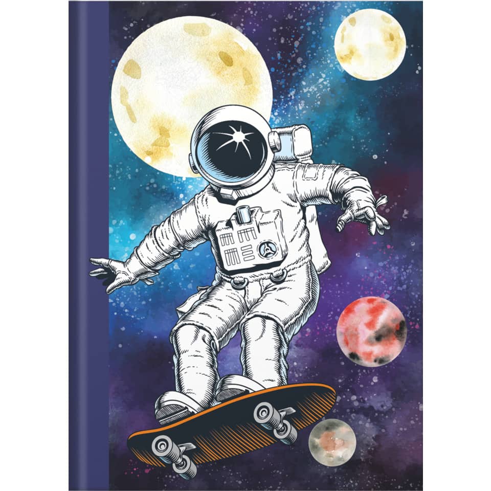 Notizbuch Skatonaut - A5, punktkariert, 96 Blatt