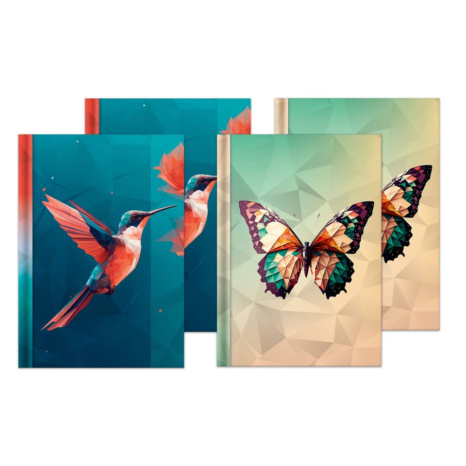 Notizbuch Polygon - A5, Hardcover, 96 Blatt, kariert