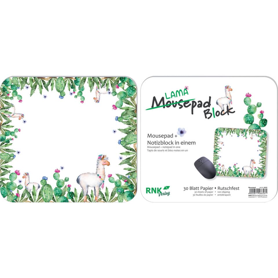 Mousepad - Block "Lama" - 240 x 220 mm, 30 Blatt Papier