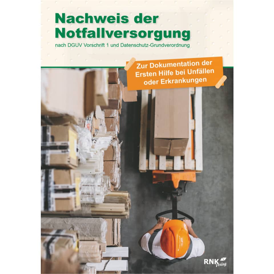Vordruck Nachweis der Notfallversorgung - A5, 50 Blatt