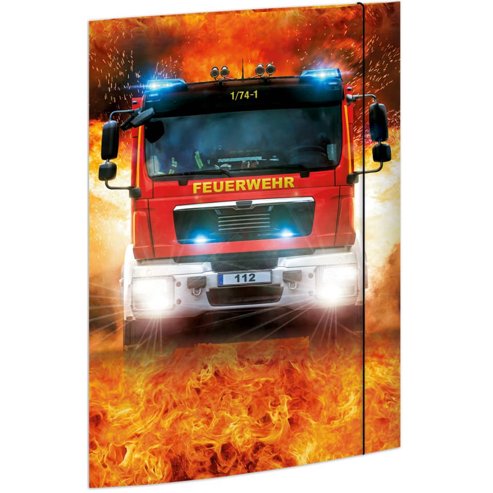 Zeichenmappe On Fire - A3, 3 Klappen mit Gummizug, Karton